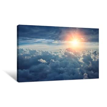 Image of Beautiful Blue Sky Background With Clouds Canvas Print