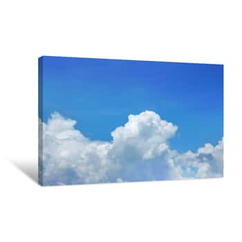 Image of The Nature Of Sky Blue And White Clouds Background Canvas Print