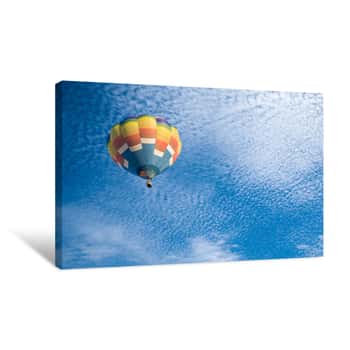Image of Hot Air Balloon And Cloudscape Background Canvas Print
