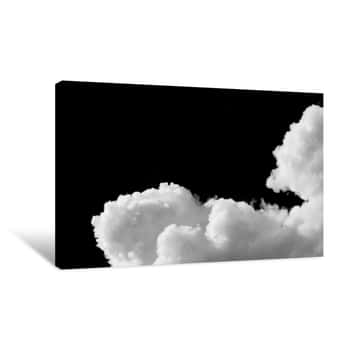 Image of Isolated Clouds Over Black Canvas Print