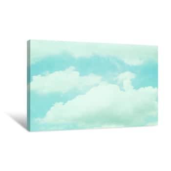 Image of Vintage Cloud On Sky Background With Vintage Filter Instagram Effect Canvas Print