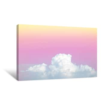 Image of Abstract Soft Sky Cloud With Gradient Pastel Vintage Color For Backdrop Background Use Canvas Print