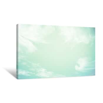 Image of Nature Background Concept : Retro Or Vintage Sky And Cloud Canvas Print