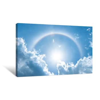 Image of 22 Degree Halo In The Sky In Karatsu,Japan Canvas Print