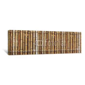 Image of Bamboo Wood Wide Horizontal Wall Pattern Texture For Banner Or Website Ads Background Canvas Print