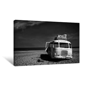 Image of Beached Bus Canvas Print