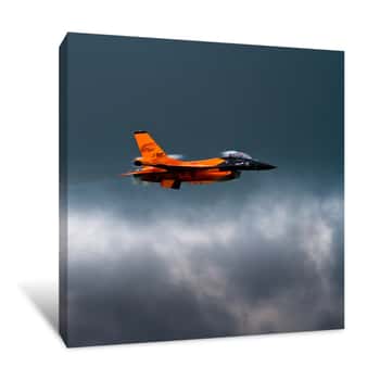 Image of Orange F-16 Jet Canvas Print