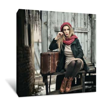 Image of Woman Traveling Canvas Print
