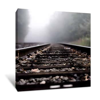 Image of On Rail Road Track Canvas Print