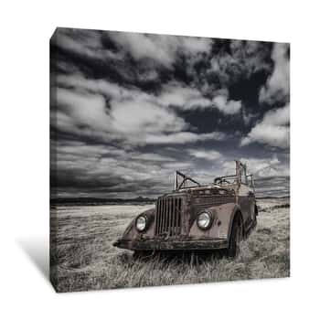 Image of Broken Down Jeep Canvas Print