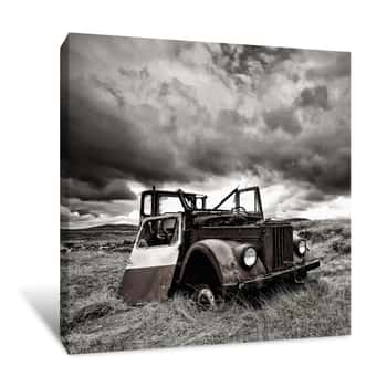 Image of Abandoned Rusty Jeep Canvas Print