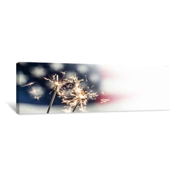 Image of American Flag For Memorial Day, 4th Of July, Labour Day Canvas Print