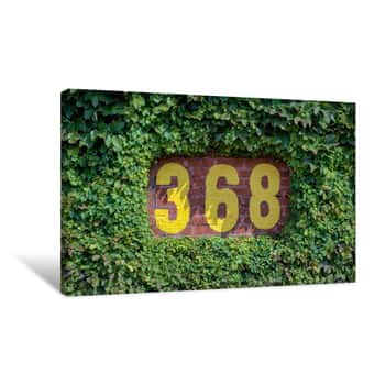 Image of 368 Feet Sign On The Outfield Wall Of Wrigley Field In Chicago, Illinois Canvas Print