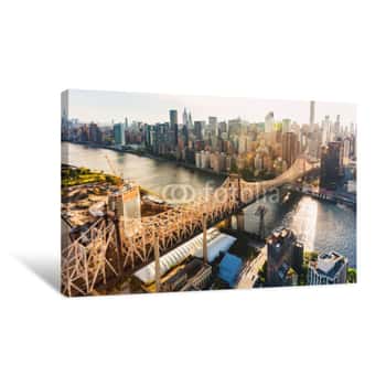 Image of Queensboro Bridge Over The East River In New York City Canvas Print