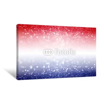 Image of Abstract Patriotic Red White And Blue Glitter Sparkle Background For Voting, Memorial, Labor Day And Election Canvas Print