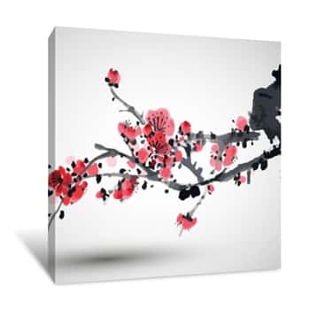 Image of Chinese Plum Blossoms Canvas Print