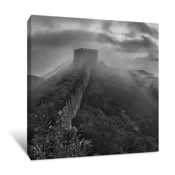 Image of Black And White Great Wall Of China Canvas Print
