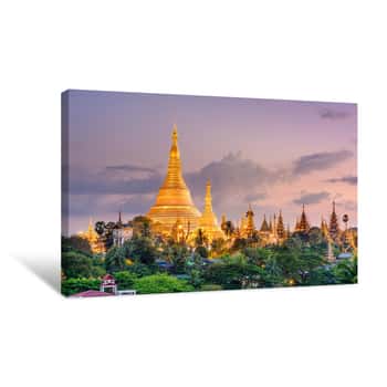 Image of Shwedagon Pagoda In Yangon, Myanmar Canvas Print