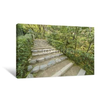 Image of Green Trail In Arashiyama, Kyoto, Japan Canvas Print