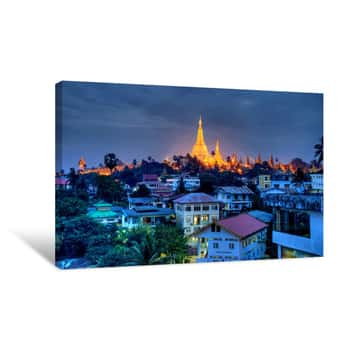 Image of Yangon At Night Canvas Print