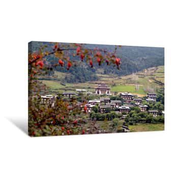 Image of Bhutan, Bumthang, Ura, Canvas Print