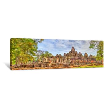 Image of The Bayon, A Khmer Temple At Angkor In Cambodia, Southeast Asia Canvas Print