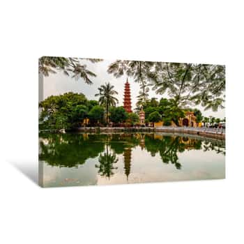 Image of Tran Quoc Pagoda In The Morning, The Oldest Temple In Hanoi, Vietnam Canvas Print