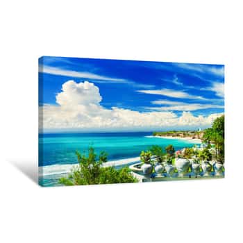 Image of Amazing Top View From Mountain At Bingin Beach Canvas Print