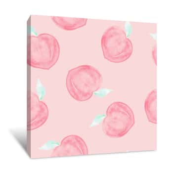 Image of Peach Watercolor Painted Pattern Seamless Canvas Print