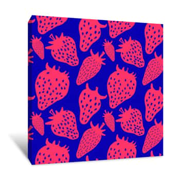 Image of Funny Sketchy Strawberry Seamless Pattern Canvas Print