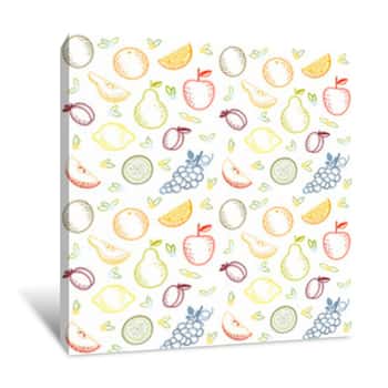 Image of Seamless Summer Fruit Pattern Canvas Print