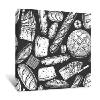 Image of Hand Drawn Bakery Products Canvas Print