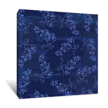 Image of Artistic Floral Wallpaper Canvas Print