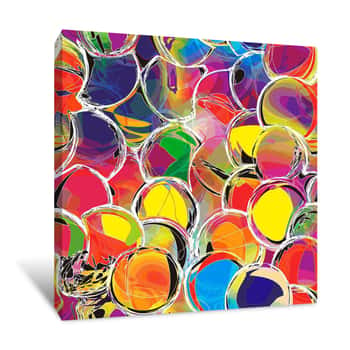 Image of Rainbow Bubble Pattern Wallpaper Canvas Print