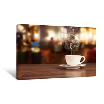 Image of Coffee Drink In Cafeteria Canvas Print
