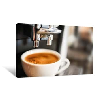 Image of Espresso Machine Making Fresh Coffee Canvas Print