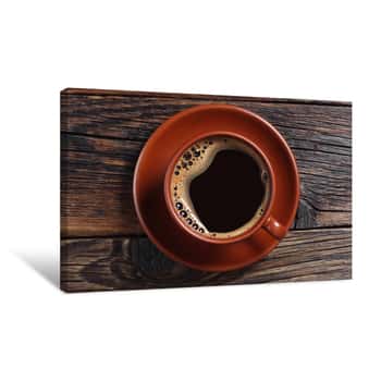 Image of Cup Of Hot Coffee Canvas Print