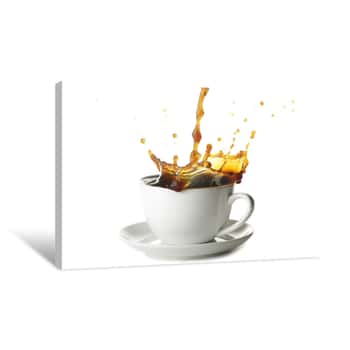 Image of Pouring Coffee In Cup Canvas Print