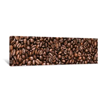 Image of Panorama  Beans Coffee Isolated On A White Background Canvas Print