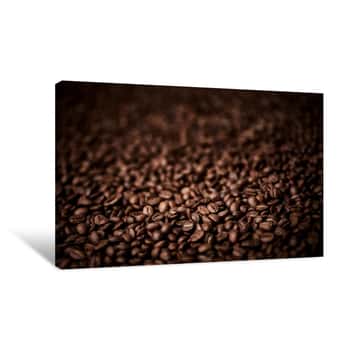 Image of Roasted Coffee Beans Background Canvas Print