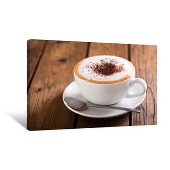 Image of Cup Of Cappuccino Coffee Canvas Print