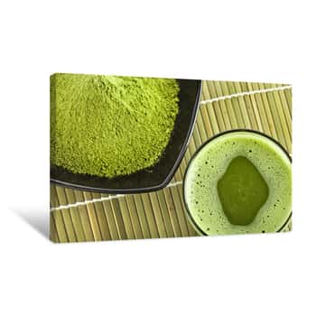 Image of Green Tea on Bamboo Canvas Print