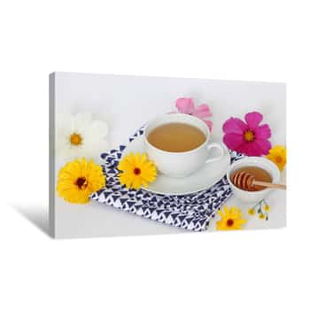 Image of Cup Of Tea With Honey Canvas Print