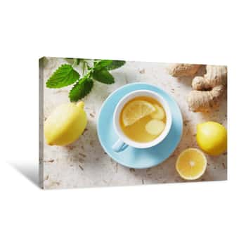 Image of Lemon And Ginger Tea With Honey Canvas Print
