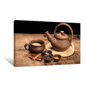 Image of Masala Tea With Spices Canvas Print