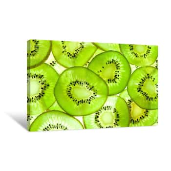 Image of Green Kiwi Fruit Slices Canvas Print