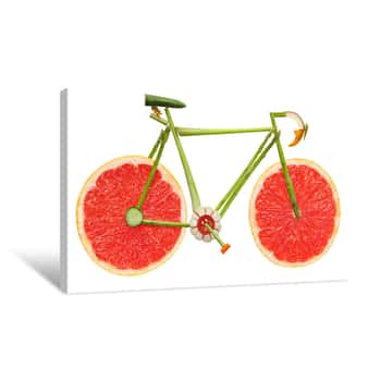 Image of Fruit & Vegetable Bicycle Canvas Print