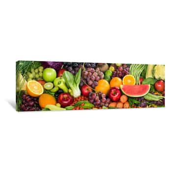 Image of Fresh Fruits And Vegetables For Healthy Canvas Print
