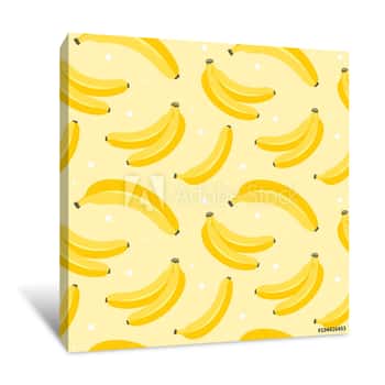 Image of Banana Seamless Pattern Vector Illustration Canvas Print