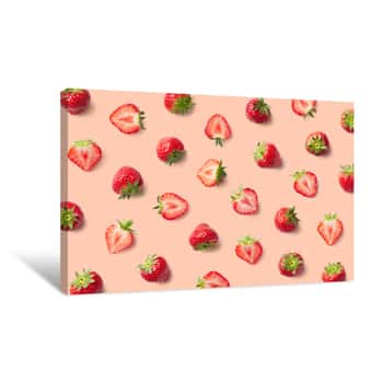 Image of Colorful Pattern Of Strawberries Canvas Print